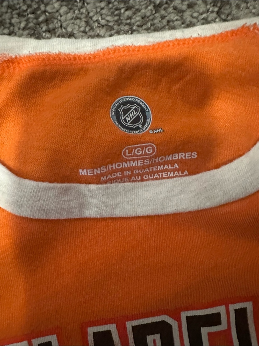Men's NHL Orange Crewneck Sweater - L/G